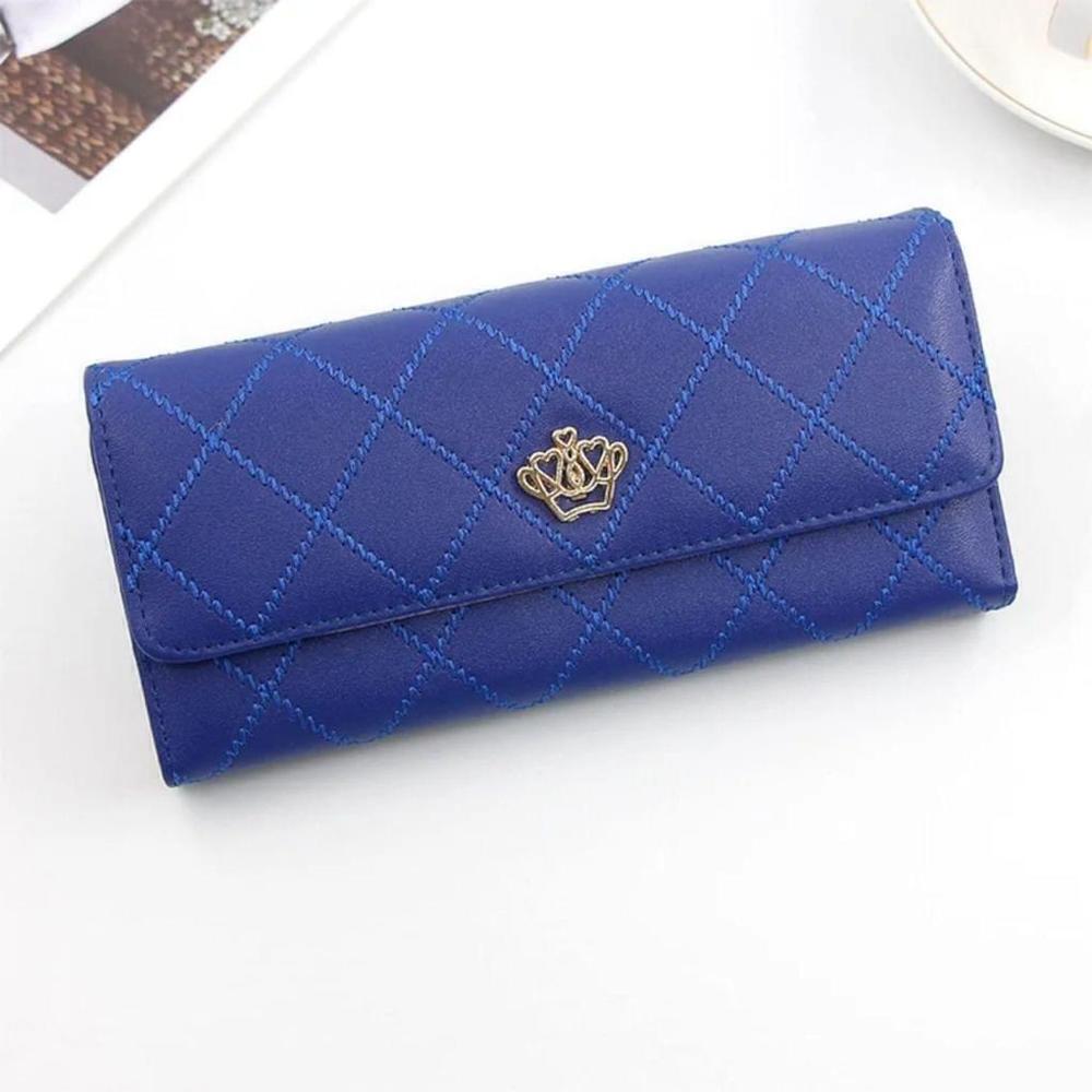 Crown Rhombus Pattern Wallet In Blue - Picture 3 of 7